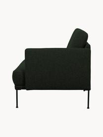 Chaise longue Fluente met metalen poten, Bekleding: 100% polyester. Met 40.00, Frame: massief grenenhout, FSC-g, Poten: gepoedercoat metaal., Geweven stof donkergroen, B 202 x D 85 cm, rugleuning links