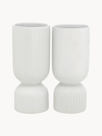 Lot de vases Gino, 2 élém., Grès cérame, Blanc, Ø 10 x haut. 23 cm