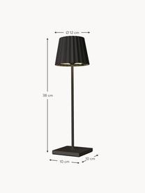 Lámpara de mesa LED regulable para exterior Trellia, portátil, Pantalla: aluminio pintado, Negro, Ø 12 x Al 38 cm