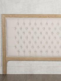 Cabecero acolchado Milano, Madera de roble, algodón, Crema, beige, An 190 x Al 130 cm
