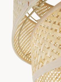 Lámpara de techo de diseño de bambú Finja, Pantalla: bambú, Anclaje: metal con pintura en polv, Cable: cubierto en tela, Marrón claro, Ø 50 x Al 40 cm
