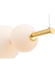 Grote LED hanglamp Freccia, Lampenkap: glas, Goudkleurig, wit, B 131 x H 22 cm