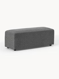 Pouf XL Melva, larg 116 x prof. 42 cm, Tissu gris foncé, larg. 116 x prof. 42 cm