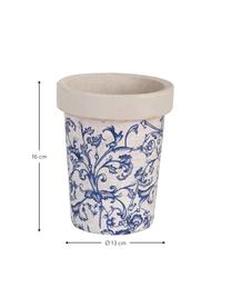 Malý obal na květináč Cerino, Keramika, Modrá, bílá, Ø 13 cm, V 16 cm