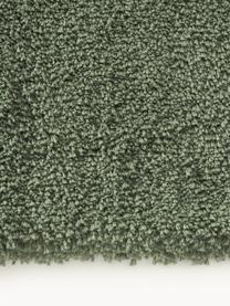 Alfombra de pelo largo Leighton, Parte superior: microfibra (100 poliéster, Reverso: 70% poliéster, 30% algodó, Verde oscuro, An 120 x L 180 cm (Tamaño S)