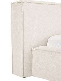 Gestoffeerd bed Lennon, Bekleding: 100% polyester Met 115.00, Frame: massief grenenhout, FSC-g, Poten: hout, FSC-gecertificeerd,, Geweven stof gebroken wit, B 160 x L 200 cm