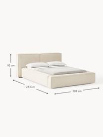 Čalouněná postel Lennon, Tlumeně bílá, Š 228 cm, D 243 cm (plocha k ležení 160 cm x 200 cm)