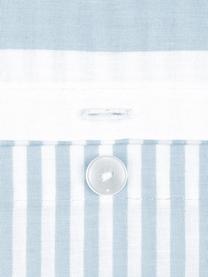 Funda de almohada de algodón Lorena, Azul claro, blanco crema, An 45 x L 85 cm