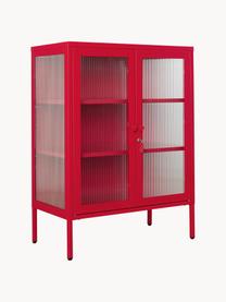 Metall-Vitrine The Mixer mit geriffeltem Glas, Rot, B 75 x H 100 cm