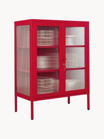 Metall-Vitrine The Mixer mit geriffeltem Glas, Rot, B 75 x H 100 cm