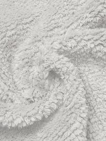 Tapis de couloir blanc en coton à franges, tufté main Daya, Gris clair, larg. 80 x long. 300 cm