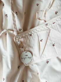 Sacs de couchage en satin de coton Quiltet, Blanc crème, motif cerise, larg. 34 x long. 17 cm
