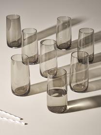 Waterglazen Ciel in grijs, 8 stuks, Glas, Transparant met grijstinten, Ø 8 x H 15 cm, 440 ml