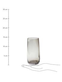 Vasos Ciel, 8 uds., Vidrio, Gris transparente, Ø 8 x Al 15 cm, 440 ml