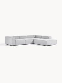 Modulares XL-Ecksofa Lennon, Bezug: 100 % Polyester Der strap, Gestell: Massives Kiefernholz FSC-, Webstoff Hellgrau, B 329 x T 269 cm, Eckteil rechts
