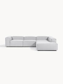 Narożna sofa modułowa XL Lennon, Tapicerka: 100% poliester Dzięki tka, Stelaż: lite drewno sosnowe, skle, Nogi: tworzywo sztuczne Ten pro, Szara tkanina, S 329 x G 269 cm,  prawostronna