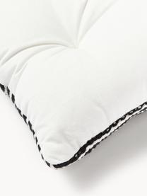Cuscino seduta in cotone rigato Akesha, Custodia: 100 % cotone, Nero, bianco, Larg. 40 x Lung. 40 cm