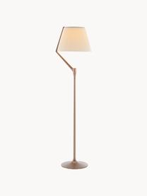 Grosse dimmbare LED-Stehlampe Angelo Stone, Lampenschirm: Polycarbonat mit Stoff üb, Off White, Taupe mit Metallic-Finish, H 173 cm