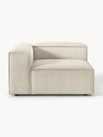 Eckmodul Lennon aus Cord, Bezug: Cord (92 % Polyester, 8 %, Gestell: Massives Kiefernholz, Spe, Cord Hellbeige, B 119 x T 119 cm, Eckteil links