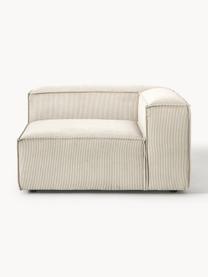 Eckmodul Lennon aus Cord, Bezug: Cord (92 % Polyester, 8 %, Gestell: Massives Kiefernholz, Spe, Cord Hellbeige, B 119 x T 119 cm, Eckteil links