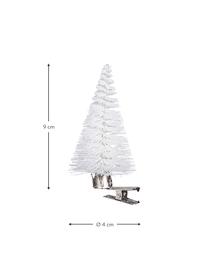 Pinces à sapin de Noël Whitoo, 6 pièces, Plastique, métal, Blanc, Ø 4 x haut. 9 cm