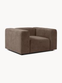 Fauteuil Lena, Bekleding: geweven stof (88% polyest, Frame: grenenhout, multiplex, ha, Poten: kunststof, Geweven stof donkerbruin, B 134 x D 106 cm