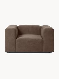 Fauteuil Lena, Bekleding: geweven stof (88% polyest, Frame: grenenhout, multiplex, ha, Poten: kunststof, Geweven stof donkerbruin, B 134 x D 106 cm