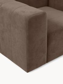 Sillón Lena, Tapizado: tejido (88% poliéster, 12, Estructura: madera de pino, contracha, Patas: plástico, Tejido marrón oscuro, An 134 x F 106 cm