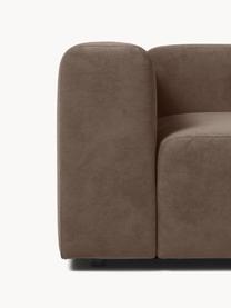 Fauteuil Lena, Bekleding: geweven stof (88% polyest, Frame: grenenhout, multiplex, ha, Poten: kunststof, Geweven stof donkerbruin, B 134 x D 106 cm