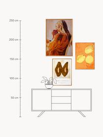 Poster Artwall no. 25 mit Rahmen, 3er-Set, Rahmen: Eichenholz, Front: Plexiglas Dieses Produkt , Orange, Braun- und Gelbtöne, Set mit verschiedenen Größen