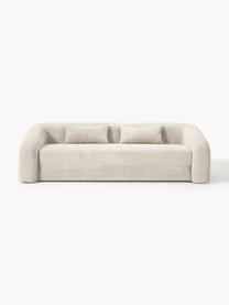 Sofá cama de borreguillo bouclé Eliot (3 plazas), Tapizado: tejido borreguillo bouclé, Patas: plástico Este producto es, Borreguillo bouclé Off White, An 230 x F 100 cm