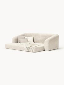 Schlafsofa Eliot (3-Sitzer) aus Teddy-Bouclé, Bezug: Teddy-Bouclé (100 % Polye, Gestell: Spanplatte, Kiefernholz, Teddy-Bouclé Off White, B 230 x T 100 cm