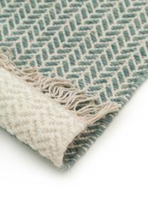 Tapis en laine vert, tissé main Kim, 80 % laine, 20 % coton
Les tapis en laine peuvent perdre des fibres lors des premières semaines et des peluches peuvent se former, ce phénomène est naturel et diminue à mesure de votre usage et du temps, Vert, crème, larg. 120 x long. 170 cm (taille S)