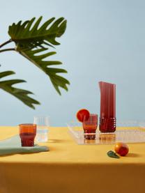Verres à eau avec surface texturée Trama, 4 pièces, Plastique, Rouge corail, transparent, Ø 9 x haut. 13 cm, 460 ml