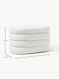 Banco pequeño tapizado en tejido bouclé con espacio de almacenamiento Alto, Tapizado: tejido bouclé (100% polié, Estructura: madera de pino, madera co, Bouclé blanco Off White, An 82 x L 47 cm