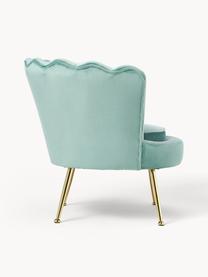 Fauteuil cocktail velours Oyster, Velours turquoise, larg. 81 x prof. 78 cm