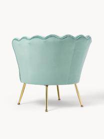 Fauteuil cocktail velours Oyster, Velours turquoise, larg. 81 x prof. 78 cm