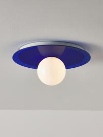 Lampada da parete e soffitto Starling, Paralume: vetro opale, Blu elettrico, bianco, Ø 33 x Prof. 14 cm