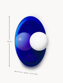 Lampada da parete e soffitto Starling, Paralume: vetro opale, Blu elettrico, bianco, Ø 33 x Prof. 14 cm