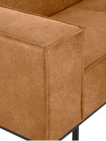 Leder-Sofa Abigail (2-Sitzer) in Braun mit Metall-Füssen, Bezug: Lederfaserstoff (70% Lede, Beine: Metall, lackiert, Leder Braun, B 190 x T 95 cm