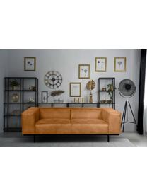 Leder-Sofa Abigail (2-Sitzer) in Braun mit Metall-Füßen, Bezug: Lederfaserstoff (70% Lede, Beine: Metall, lackiert, Leder Braun, B 190 x T 95 cm