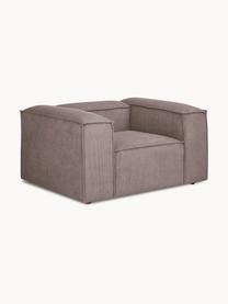 Poltrona in velluto a coste Lennon, Rivestimento: velluto a coste (92% poli, Struttura: legno di pino massiccio, , Gambe: plastica, Velluto a coste taupe, Larg. 130 x Prof. 101 cm