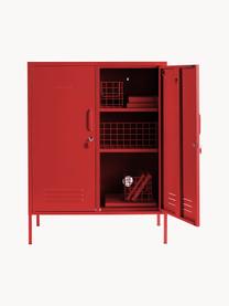 Credenza alta in metallo The Midi, Acciaio verniciato a polvere, Rosso, Larg. 85 x Alt. 111 cm