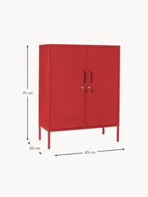 Credenza alta in metallo The Midi, Acciaio verniciato a polvere, Rosso, Larg. 85 x Alt. 111 cm