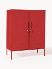 Credenza alta in metallo The Midi, Acciaio verniciato a polvere, Rosso, Larg. 85 x Alt. 111 cm