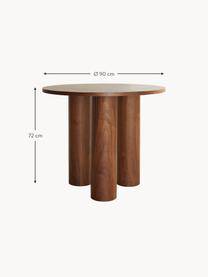 Table ronde Colette, Ø 90 cm, MDF, avec placage en bois de noyer, certifié FSC, Bois de noyer, Ø 90 cm