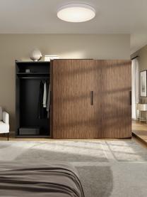 Modularer Schwebetürenschrank Simone, 300 cm Breite, mehrere Varianten, Korpus: Spanplatte, melaminbeschi, Walnussholz-Optik, Schwarz, Premium Interior, B 300 x H 236 cm