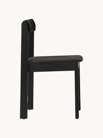 Stohovatelné dřevěné židle s podsedákem Blueprint, 2 ks, Antracitová, dubové dřevo černě lakované, Š 46 cm, H 49 cm