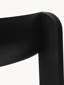 Stapelbare Eichenholz-Stühle Blueprint mit Sitzpolster, 2 Stück, Bezug: 70 % Wolle, 30 % Viskose, Gestell: Eichenholz, Webstoff Anthrazit, Eichenholz schwarz lackiert, B 46 x T 49 cm