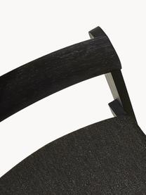 Sillas apilables de madera con asiento tapizado Blueprint, 2 uds., Tapizado: 70% lana, 30% viscosa, Estructura: madera de roble, Tejido gris antracita, madera de roble lacada en negro, An 46 x F 49 cm